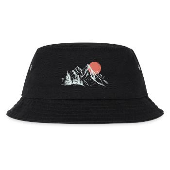 Purpurrote Sonne über schneebedeckten Gipfeln - Kinder Bucket Hat - Schwarz - Vorne