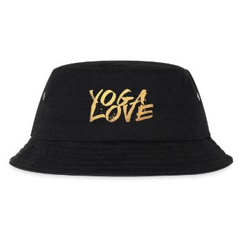 Yoga Love Gold Meditation Handschrift Graffiti om - Kinder Bucket Hat - Schwarz - Vorne
