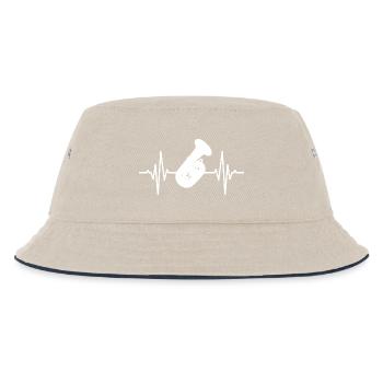 Tuba Player Heartbeat - Kids’ Bucket Hat - ecru/navy - Front