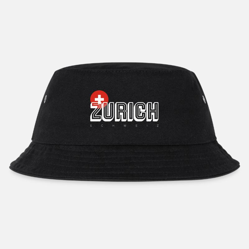 Zürcher Wortmarke mit Schweizer Wappen - Kinder Bucket Hat - Schwarz