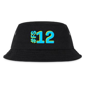 FS12-KARTON - Kinder Bucket Hat - Schwarz - Vorne