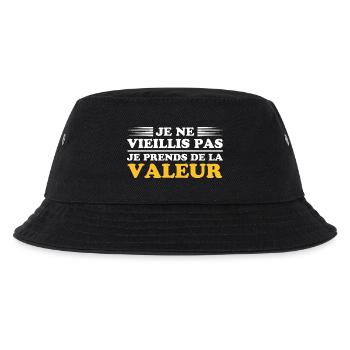 Ich werde nicht alt, ich steigere meinen Wert - Kinder Bucket Hat - Schwarz - Vorne