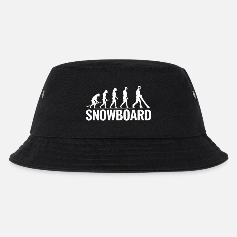 Evolution to Snowboarder - Kids’ Bucket Hat - black