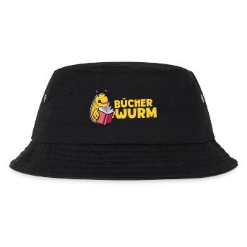 Bücherwurm - Kinder Bucket Hat - Schwarz - Vorne