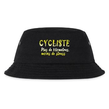Fahrrad Fahrrad Fahrrad Fahrrad Biker MTB 2 - Kinder Bucket Hat - Schwarz - Vorne