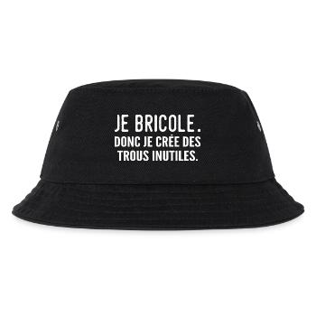 Je bricole, donc je crée des trous inutiles - Bob Enfant - noir - Devant