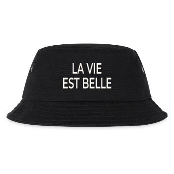 La Vie Est Belle – Französischer Chic - Kinder Bucket Hat - Schwarz - Vorne