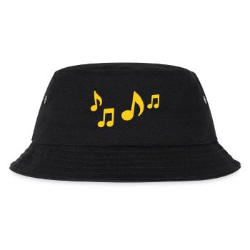 Gelbe Musiknoten Kontrast - Kinder Bucket Hat - Schwarz - Vorne