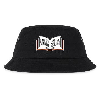 I Work To Support My Reading Addiction Books Logo - Kids’ Bucket Hat - black - Front
