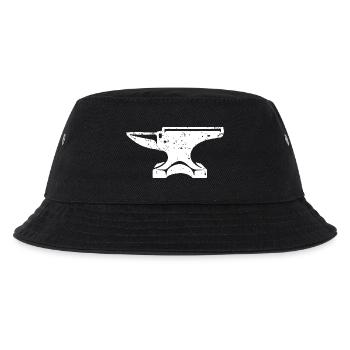 Schmiedetes Amboss-Ikonen-T-Shirt - Kinder Bucket Hat - Schwarz - Vorne