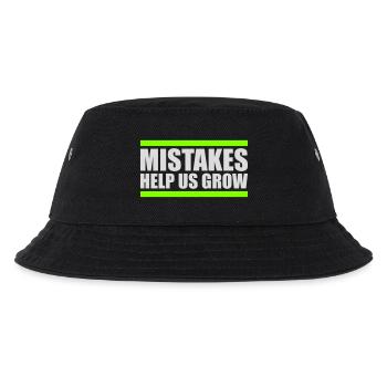 Mistakes Help Us Grow Lustig Motivational Wachstum - Kinder Bucket Hat - Schwarz - Vorne