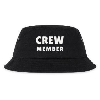 Crew Member Rund Modern Team Staff Event Gruppe - Kinder Bucket Hat - Schwarz - Vorne