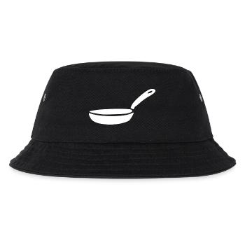 Pfanne Topf kochen Symbol weiß Geschenk Koch  - Kinder Bucket Hat - Schwarz - Vorne