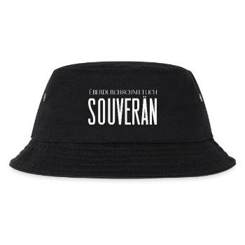 Überdurchschnittlich souverän – Statement Motiv - Kinder Bucket Hat - Schwarz - Vorne