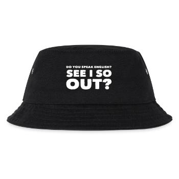 witziger Spruch - Kinder Bucket Hat - Schwarz - Vorne