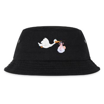 Stork with baby - Kids’ Bucket Hat - black - Front