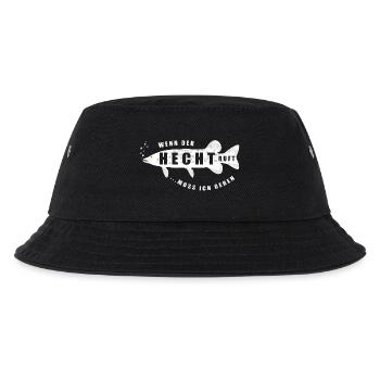 Hecht | Hechte Angeln Angler Angelrute Fische See - Kinder Bucket Hat - Schwarz - Vorne