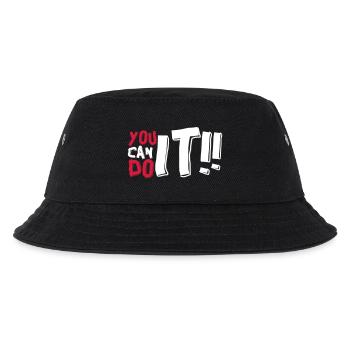 DU KANNST ES SCHAFFEN - Kinder Bucket Hat - Schwarz - Vorne