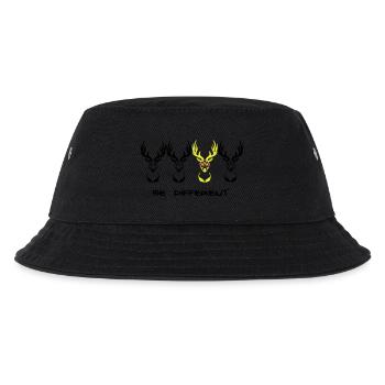 Be different! Hirsch Nerd Geek 3c - Kinder Bucket Hat - Schwarz - Vorne