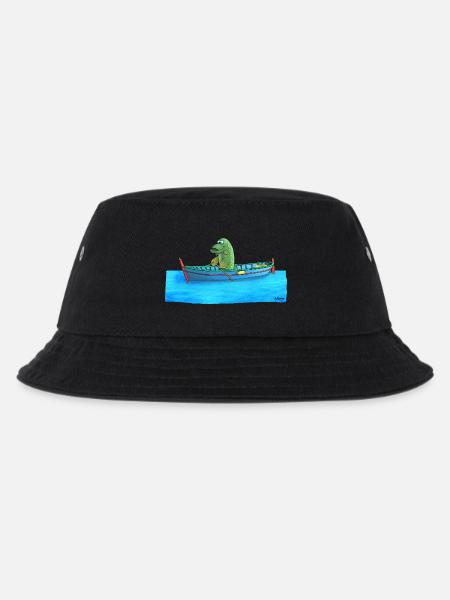 Pike in the rowboat - Kids’ Bucket Hat - black