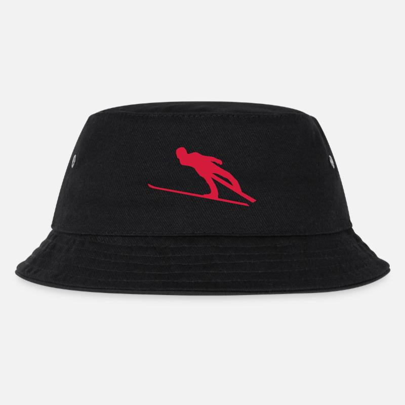 skispringer wintersport - Kinder Bucket Hat - Schwarz