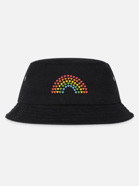 Rainbow from the heart - Kids’ Bucket Hat - black