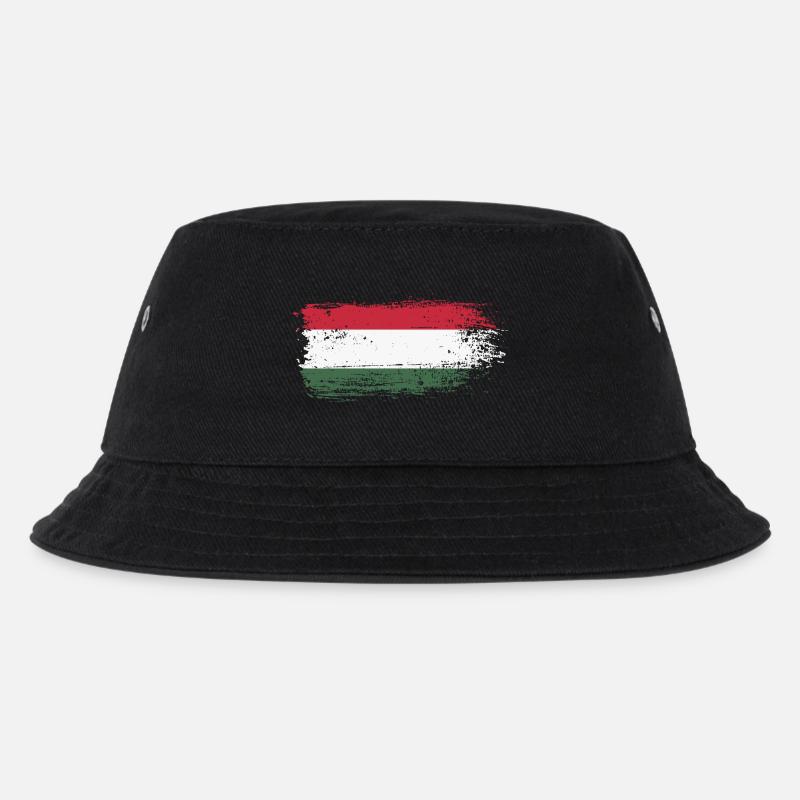 Ungarische Pinselflagge - Kinder Bucket Hat - Schwarz