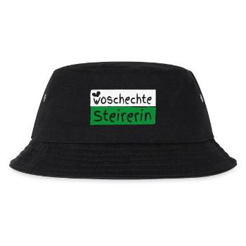 Woschechte Steirerin, Steiermark, Mundart, Dialekt - Kinder Bucket Hat - Schwarz - Vorne