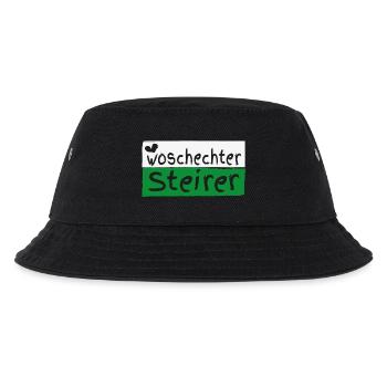 Woschechter Steirer, Steiermark, Mundart, Dialekt - Kinder Bucket Hat - Schwarz - Vorne