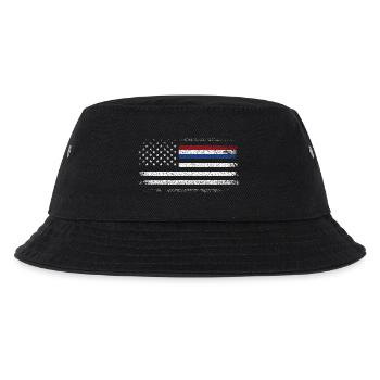 Robuste amerikanische Flagge mit blauem Akzent - Kinder Bucket Hat - Schwarz - Vorne