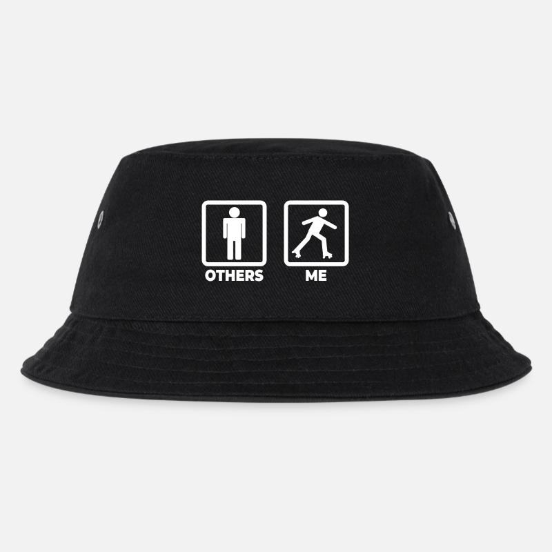 Roller Skater Strichmännchen - Kinder Bucket Hat - Schwarz