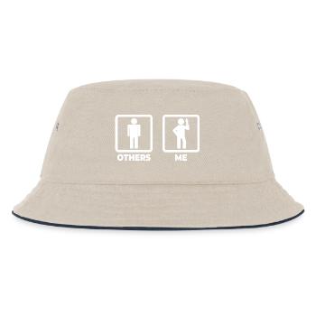 Eiscreme Liebhaber Strichmännchen - Kinder Bucket Hat - Natur/Navy - Vorne