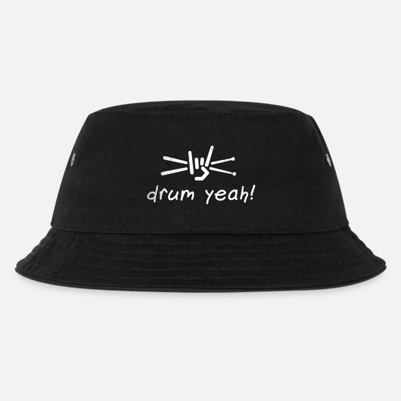 Drum Yeah! Energetic Drum Pattern Illustration - Kids’ Bucket Hat - black