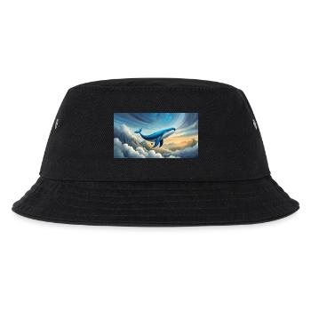 Funny Hooey, ein Blauwal ist super leicht - Kinder Bucket Hat - Schwarz - Vorne