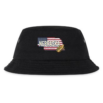 Nebraska Vereinigte Staaten Landkarte Souvenir - Kinder Bucket Hat - Schwarz - Vorne