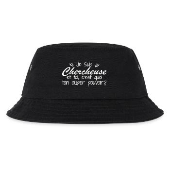 Ich bin Forscher. Was ist deine Superkraft? - Kinder Bucket Hat - Schwarz - Vorne