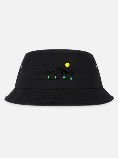 Berge - Kinder Bucket Hat - Schwarz