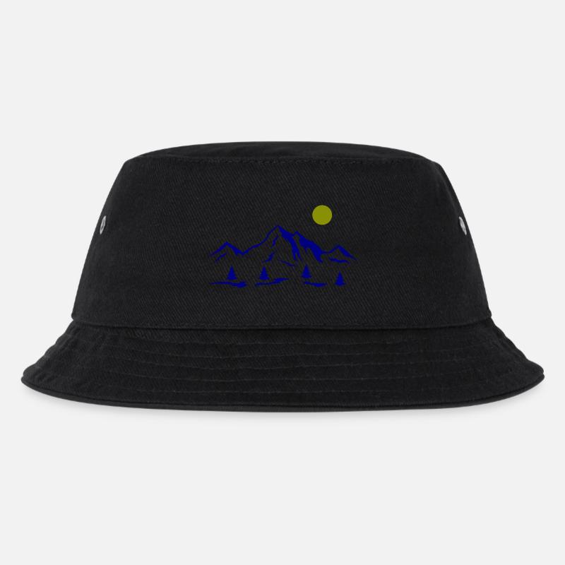 Berge - Kinder Bucket Hat - Schwarz