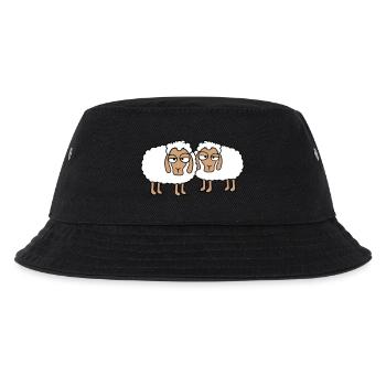 2 sheep tired bored look sheep team cute - Kids’ Bucket Hat - black - Front