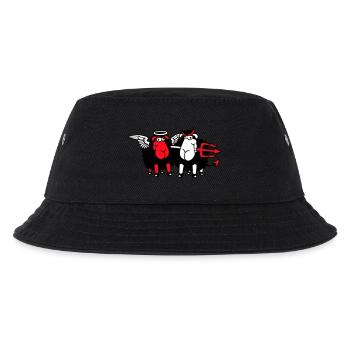 2 Mouton Ange Diable Satan Enfer Mal Paradis Bien - Bob Enfant - noir - Devant