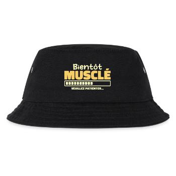 Bald muskulös - bitte warten - Kinder Bucket Hat - Schwarz - Vorne