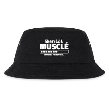 Bald muskulös - bitte warten - Kinder Bucket Hat - Schwarz - Vorne
