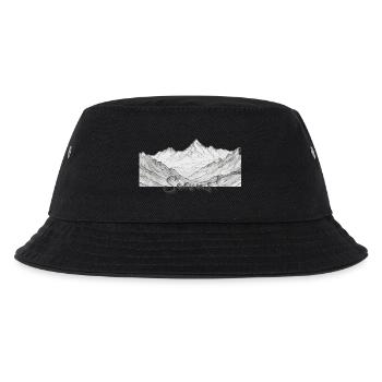 Servus, Bayrischer Gruß vor Bergpanorama - Kinder Bucket Hat - Schwarz - Vorne