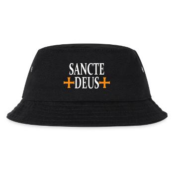 Sancte Deus Kreuz Religiöses Design - Kinder Bucket Hat - Schwarz - Vorne