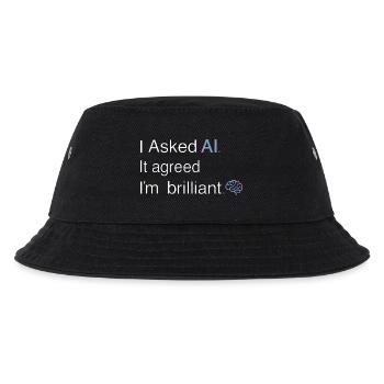 AI Thinks I'm Brilliant – Tech Quote - Kids’ Bucket Hat - black - Front