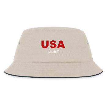USA Baseball - United States of America - Amerika - Kids’ Bucket Hat - ecru/navy - Front