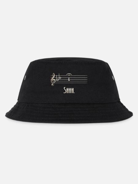 Shhh Stille Melodie Noten - Kinder Bucket Hat - Schwarz