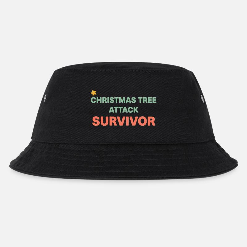 Survivor Christmas Tree - Kids’ Bucket Hat - black