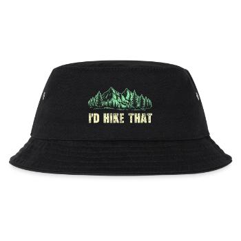 Ich würde diesen mutigen lustigen Wanderspruch draußen wandern - Kinder Bucket Hat - Schwarz - Vorne