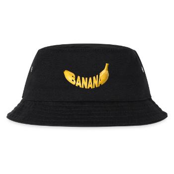 Banana Schriftband Druck - Kinder Bucket Hat - Schwarz - Vorne
